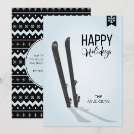 ウィンタースキーハッピーホリデーズホリデーズホリデーカード シーズンカード