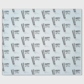 ウィンタースキーハッピーホリデーズラッピング紙 ラッピングペーパー (フラット)