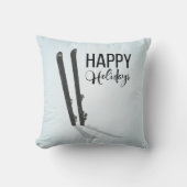 ウィンタースキーハッピーホリデーズ装飾用クッション クッション (正面)