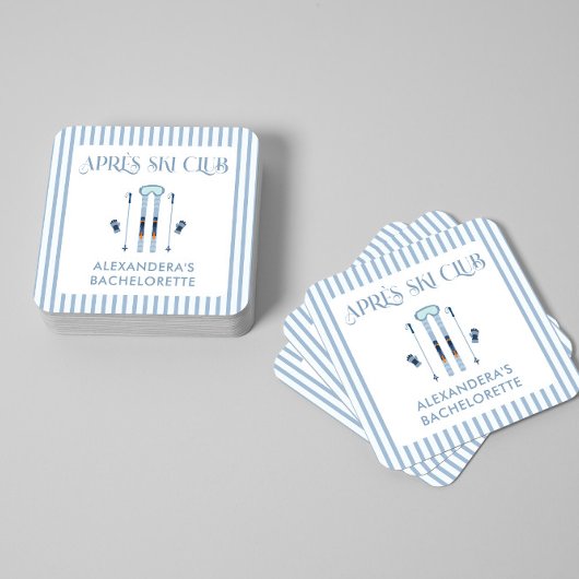 ウィンタースキーバチェラー女子会 スクエアペーパーコースター