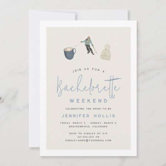 ウィンタースキーリゾートバチェロレッテウィークエンド旅程 招待状 (正面)
