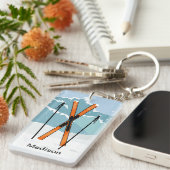 ウィンタースキー名前をカスタムするキーチェーン キーホルダー (正面右)