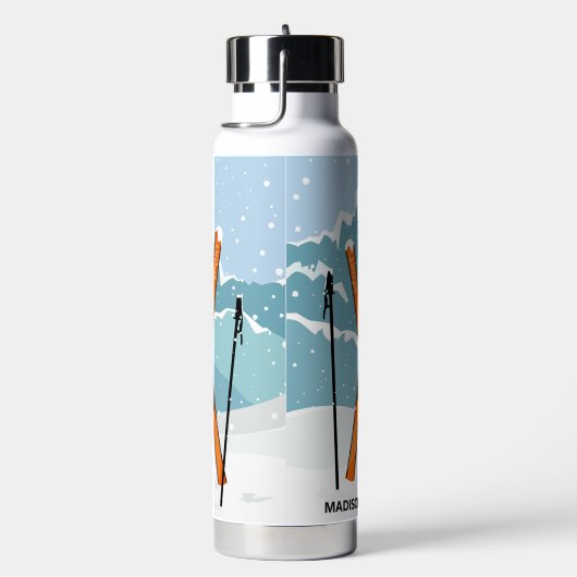 ウィンタースキー名前をカスタムする ウォーターボトル (右面)