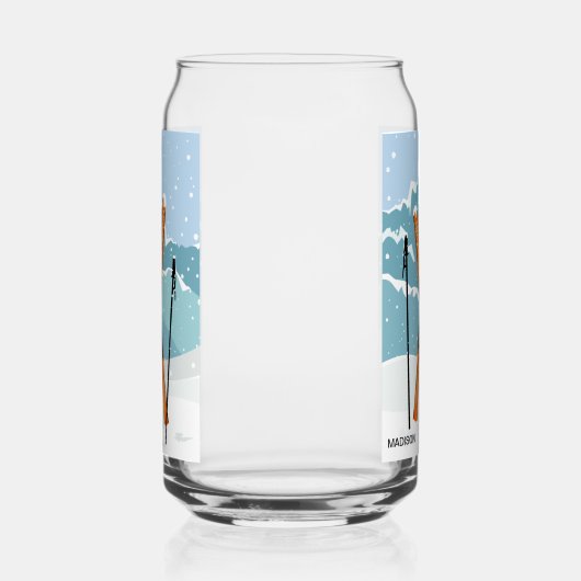 ウィンタースキー名前をカスタムする ガラス缶 (右)