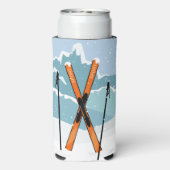 ウィンタースキー名前をカスタムする スリム缶クーラー (Seltzer裏面)