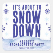 ウィンタースキー雪雪の花ブライズテイルパーティー スクエアシール (正面)