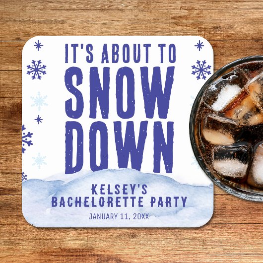 ウィンタースキー雪雪の花ブライズテイルパーティー スクエアペーパーコースター