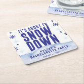 ウィンタースキー スノー スノーフレーク ブライズゲートパーティー スクエアペーパーコースター (アングル)
