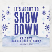 ウィンタースキー スノー スノーフレーク ブライズテイル パーティー スパークリングワインラベル (シングルラベル)