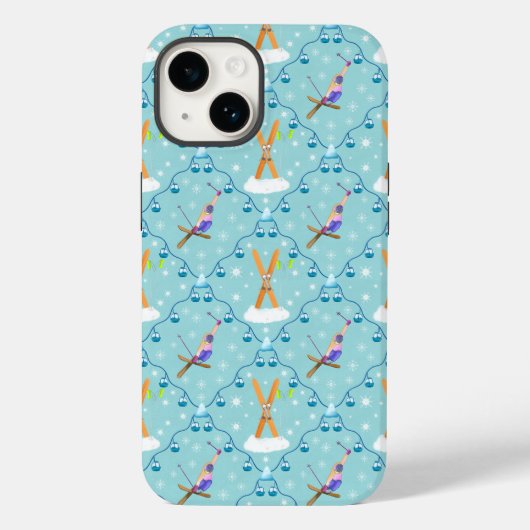 ウィンタースキー ダマスク柄 Case-Mate iPhoneケース (裏面)