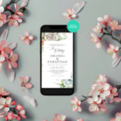 ウィンタースケッチの花のウェディングパーティー 招待状