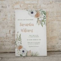 ウィンタースタイルの植物と花のデザインが施されたコットン生地のベビーシャワー