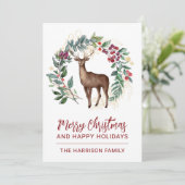ウィンタースタッグホリーリースクリスマス シーズンカード (スタンド正面)