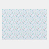 ウィンタースターズ数々のスノーフレーク色のレトロインスパイア ラッピングペーパーシート (正面3)