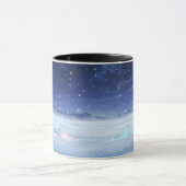 ウィンタースターライトマグ | 雪景色の夜の風景 セラミ マグカップ (中央)