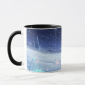 ウィンタースターライトマグ | 雪景色の夜の風景 セラミ マグカップ (左)