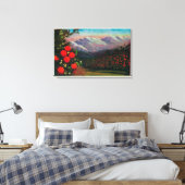 ウィンターステートのフットヒルオレンジグローブ キャンバスプリント (インサイチュ (寝室))