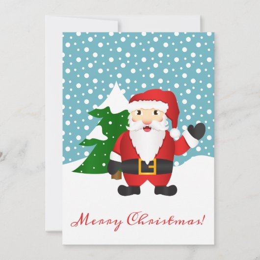 ウィンタースノーとサンタクロース メリークリスマス シーズンカード (正面)