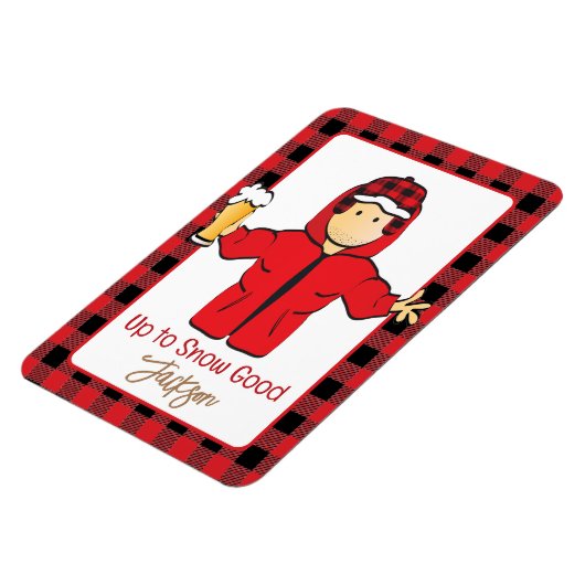 ウィンタースノーアラスカンバケーションおもしろいことわざfor彼 マグネット (左側)