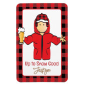 ウィンタースノーアラスカンバケーションおもしろいことわざfor彼 マグネット (縦)