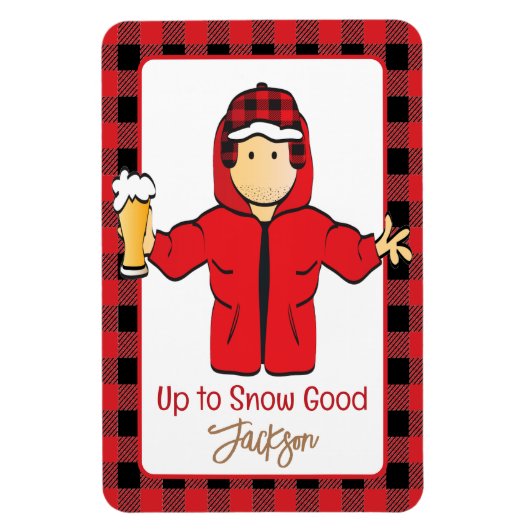 ウィンタースノーアラスカンバケーションおもしろいことわざfor彼 マグネット (縦)