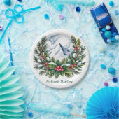 ウィンタースノーイパインリース結婚ズ ペーパープレート (パーティー)