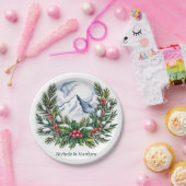 ウィンタースノーイパインリース結婚ズ ペーパープレート (パーティー)