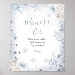 ウィンタースノーインラブスノーフレークシャワーミモザバー ポスター