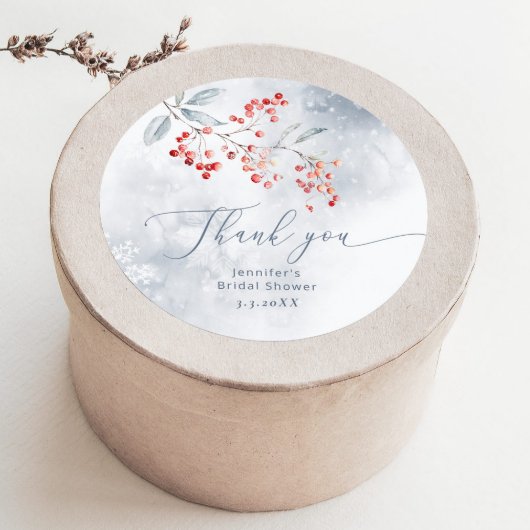 ウィンタースノーインラブブライダルシャワー感謝していユー ラウンドシール