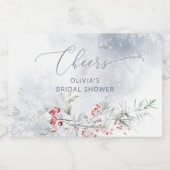 ウィンタースノーインラブブライダルシャワー スパークリングワインラベル (シングルラベル)