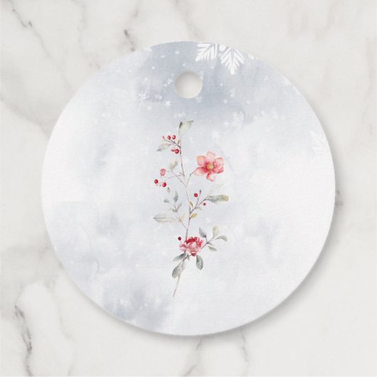 ウィンタースノーインラブ感謝していブライダルシャワーユー フェイバータグ (裏面)