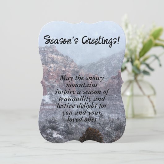 ウィンタースノーウィー山パーソナライズされたズホリデー カード (スタンド正面)