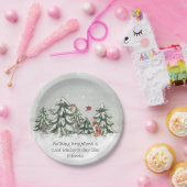 ウィンタースノーウッドランドアニマルフレンドズキツネウサギ  ペーパープレート (パーティー)