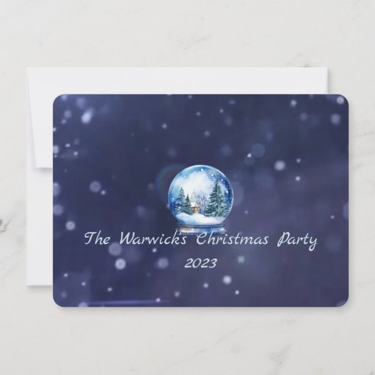 ウィンタースノーグローブエレガントパーティの招待状 (裏面)
