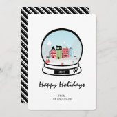 ウィンタースノーグローブホリデーカード シーズンカード (正面/裏面)