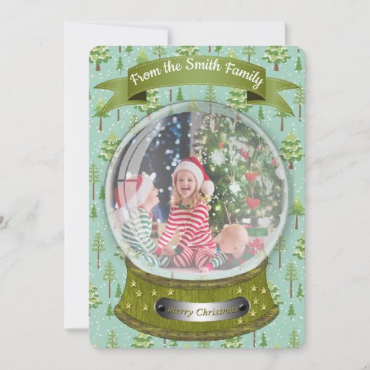 ウィンタースノーグローブホリデーカード 案内状 (正面)