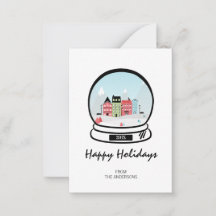 ウィンタースノーグローブホリデーミニノートカード