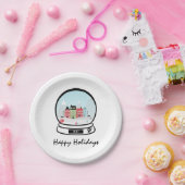 ウィンタースノーグローブホリデー紙プレート ペーパープレート (パーティー)