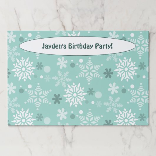 ウィンタースノーターコイズ紙ランチョンマット ペーパーパッド (正面)