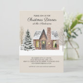 ウィンタースノーハウスパインツリークリスマスディナー 招待状 (スタンド正面)