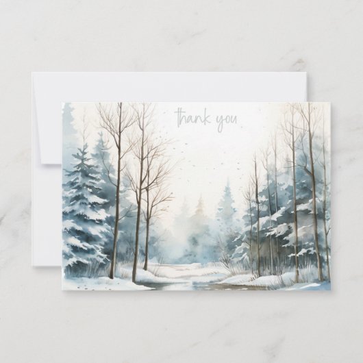 ウィンタースノーフォレスト悔やみや弔慰ありがとう ノートカード (正面)