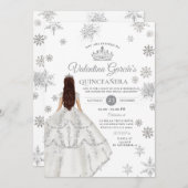 ウィンタースノーフレークのキンセアニエラパーティー 招待状 (正面/裏面)