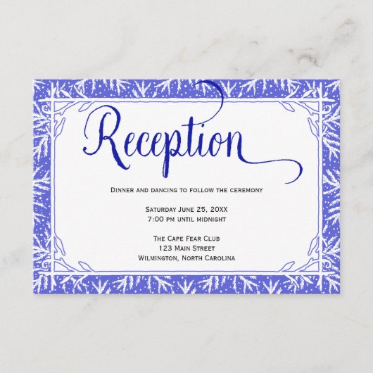 ウィンタースノーフレークの結婚式招待状 受付カード エンクロージャーカード (正面)