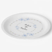 ウィンタースノーフレークウェディング ペーパープレート (アングル)
