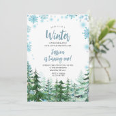 ウィンタースノーフレークオンデーランド1歳の誕生日 招待状 (スタンド正面)