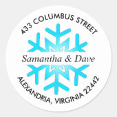 ウィンタースノーフレークカスタム差出人住所 ラウンドシール (正面)