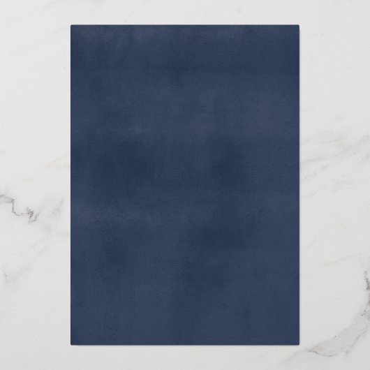 ウィンタースノーフレークシルバーネイビーキンセアニェラ 箔招待状 (裏面)