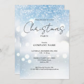 ウィンタースノーフレークスクリスマスホリデーパーティー 招待状 (正面/裏面)