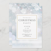 ウィンタースノーフレークスクリスマスホリデーパーティー 招待状 (正面/裏面)