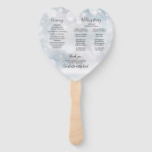 ウィンタースノーフレークスクリプト結婚式プログラムハート ハンドファン (裏面)